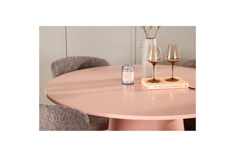 Matgrupp Lanzo Runt 120 cm Rosa med 4st Astoria Stolar Brun - Brun - Möbler - Bord & matgrupper - Matgrupper