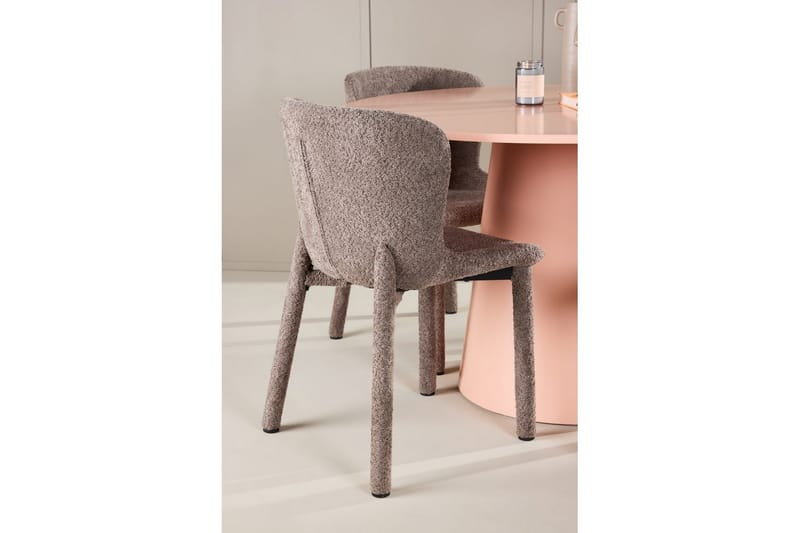 Matgrupp Lanzo Runt 120 cm Rosa med 4st Astoria Stolar Brun - Brun - Möbler - Bord & matgrupper - Matgrupper