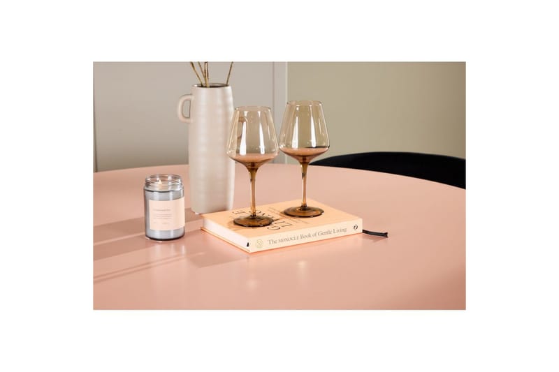 Matgrupp Lanzo Runt 120 cm Rosa med 4st Edina Stolar Svart - Svart - Möbler - Bord & matgrupper - Matgrupper