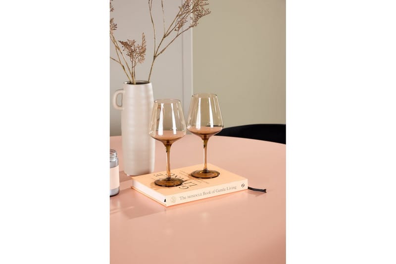 Matgrupp Lanzo Runt 120 cm Rosa med 4st Edina Stolar Svart - Svart - Möbler - Bord & matgrupper - Matgrupper