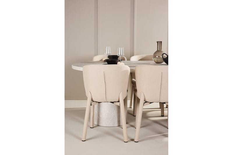 Matgrupp Narvik 100x200 cm Beige med 6st Astoria Stolar Beige - Beige - Möbler - Bord & matgrupper - Matgrupper