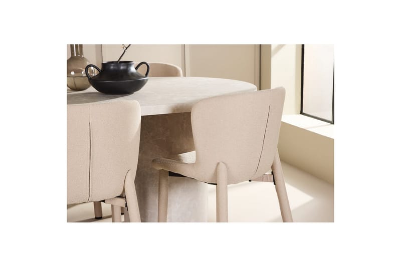 Matgrupp Narvik 100x200 cm Beige med 6st Astoria Stolar Beige - Beige - Möbler - Bord & matgrupper - Matgrupper