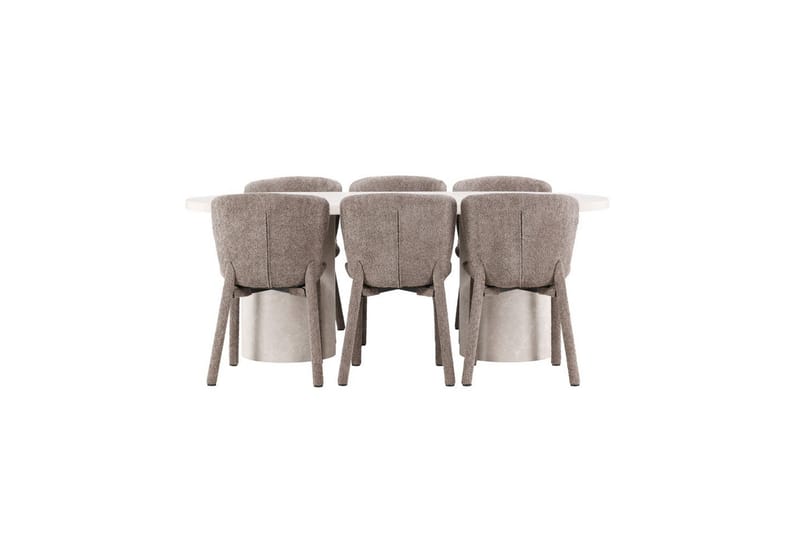 Matgrupp Narvik 100x200 cm Beige med 6st Astoria Stolar Brun - Brun - Möbler - Bord & matgrupper - Matgrupper