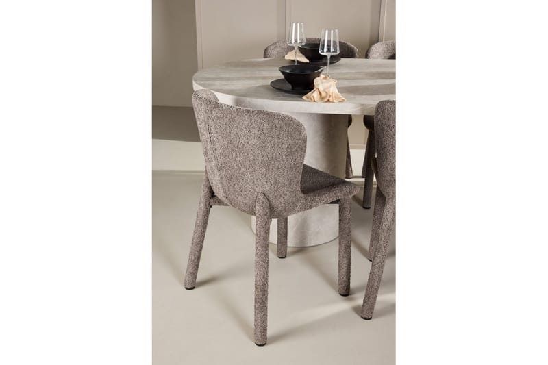 Matgrupp Narvik 100x200 cm Beige med 6st Astoria Stolar Brun - Brun - Möbler - Bord & matgrupper - Matgrupper