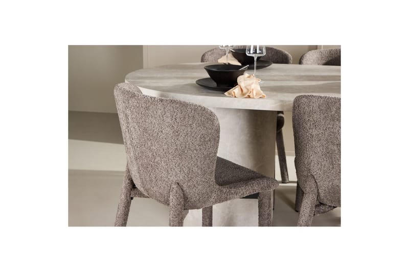 Matgrupp Narvik 100x200 cm Beige med 6st Astoria Stolar Brun - Brun - Möbler - Bord & matgrupper - Matgrupper