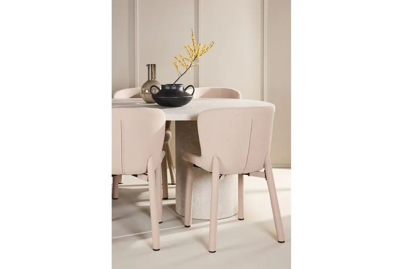 Matgrupp Narvik 100x200 cm Beige med 6st Astoria Stolar - Möbler - Bord & matgrupper - Matgrupper