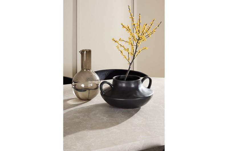 Matgrupp Narvik 100x200 cm Beige med 6st Edina Stolar Svart - Svart - Möbler - Bord & matgrupper - Matgrupper