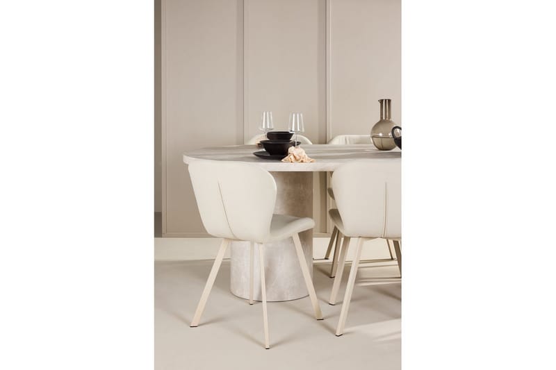 Matgrupp Narvik 100x200 cm Beige med 6st Lilja Stolar - Möbler - Bord & matgrupper - Matgrupper