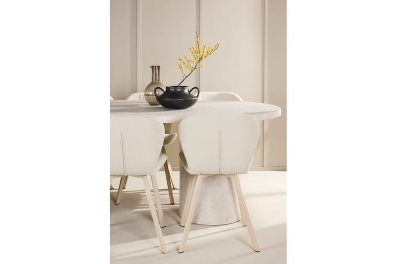 Matgrupp Narvik 100x200 cm Beige med 6st Lilja Stolar - Möbler - Bord & matgrupper - Matgrupper