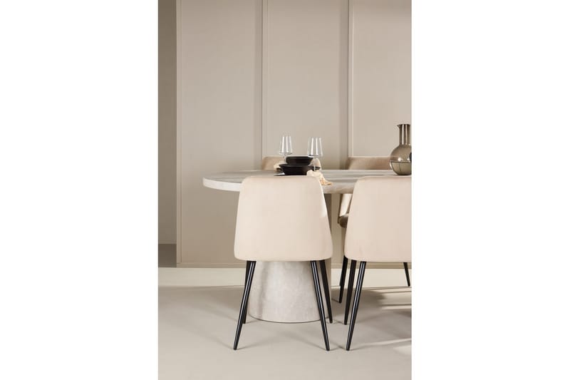 Matgrupp Narvik 100x200 cm Beige med 6st Night Stolar - Möbler - Bord & matgrupper - Matgrupper