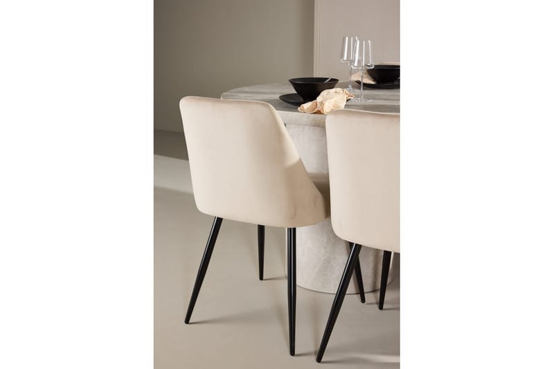 Matgrupp Narvik 100x200 cm Beige med 6st Night Stolar - Möbler - Bord & matgrupper - Matgrupper