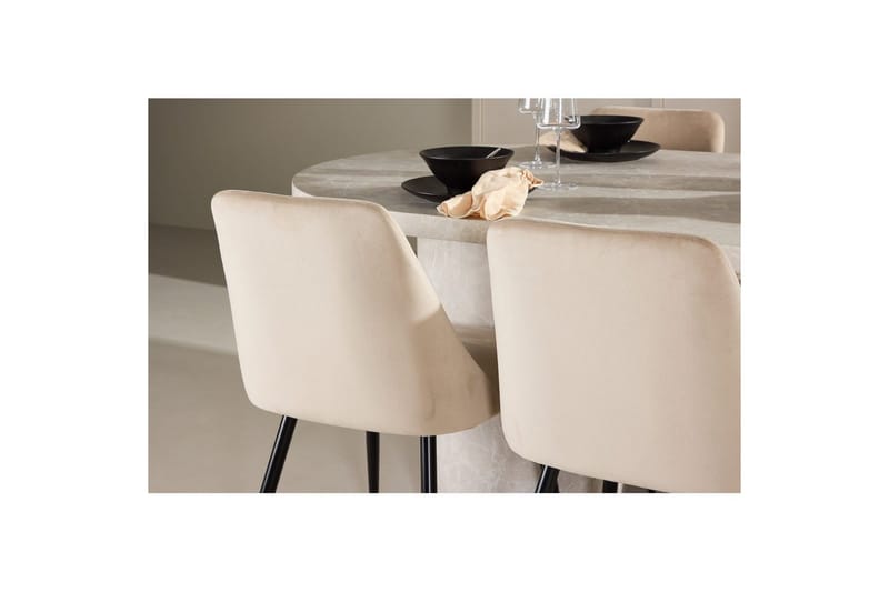 Matgrupp Narvik 100x200 cm Beige med 6st Night Stolar - Möbler - Bord & matgrupper - Matgrupper