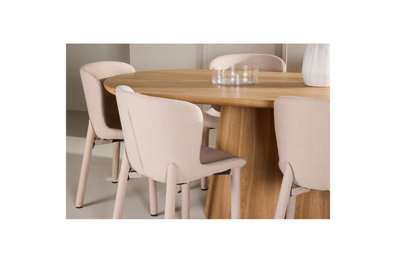 Matgrupp Stjärnö 200x90 cm Natur med 6st Astoria Stolar Beige - Beige - Möbler - Bord & matgrupper - Matgrupper