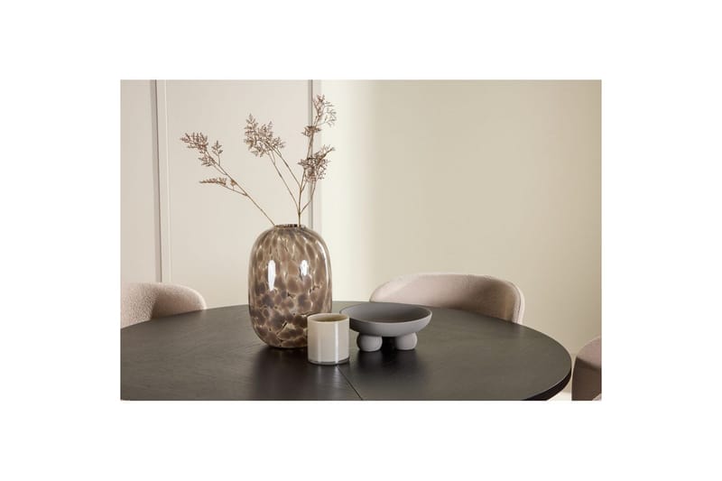 Matgrupp Strada Runt 120/170 cm Svart med Astoria Stolar 4 st, Beige - 4 st, Beige - Möbler - Bord & matgrupper - Matgrupper