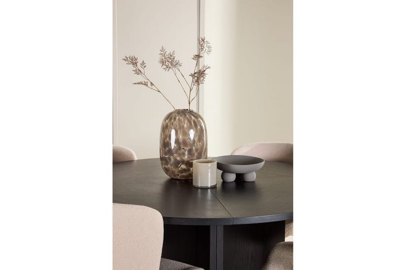 Matgrupp Strada Runt 120/170 cm Svart med Astoria Stolar 4 st, Beige - 4 st, Beige - Möbler - Bord & matgrupper - Matgrupper