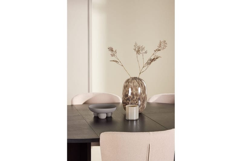 Matgrupp Strada Runt 120/170 cm Svart med Astoria Stolar 6 st, Beige - 6 st, Beige - Möbler - Bord & matgrupper - Matgrupper