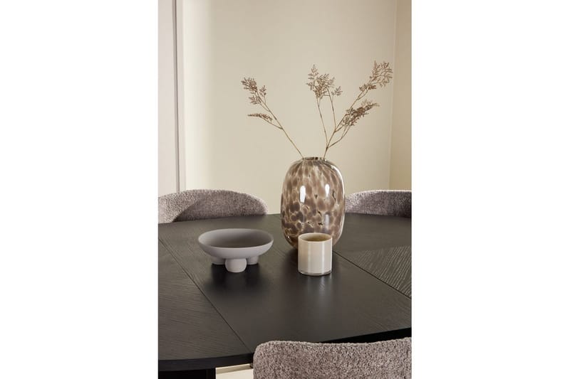 Matgrupp Strada Runt 120/170 cm Svart med Astoria Stolar 6 st, Brun - 6 st, Brun - Möbler - Bord & matgrupper - Matgrupper