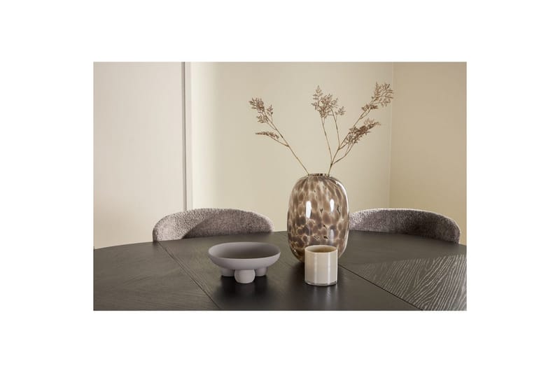 Matgrupp Strada Runt 120/170 cm Svart med Astoria Stolar 6 st, Brun - 6 st, Brun - Möbler - Bord & matgrupper - Matgrupper