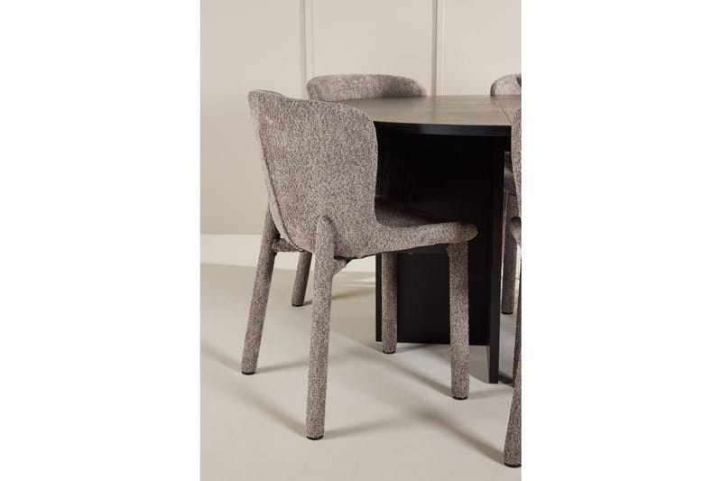 Matgrupp Strada Runt 120/170 cm Svart med Astoria Stolar 6 st, Brun - 6 st, Brun - Möbler - Bord & matgrupper - Matgrupper