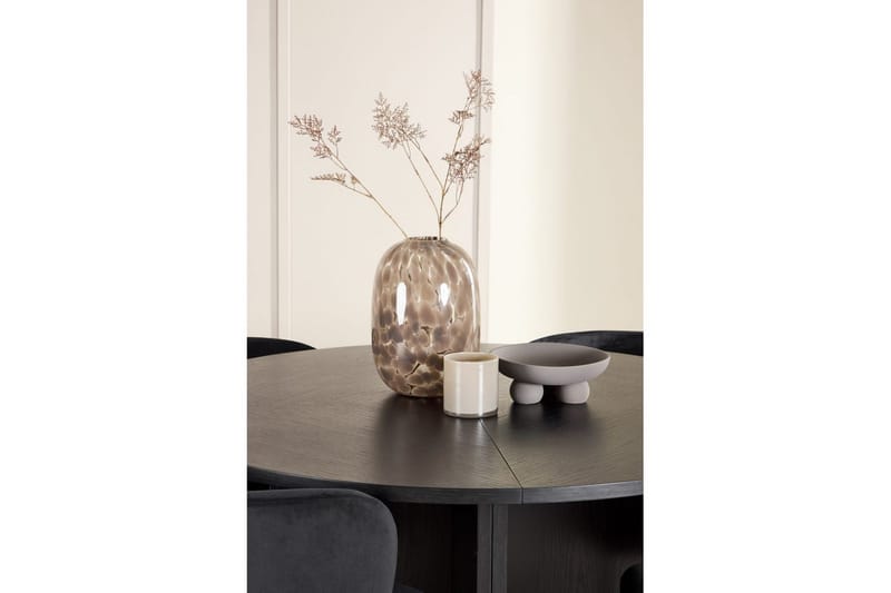 Matgrupp Strada Runt 120/170 cm Svart med Edina Stolar 4 st, Svart - 4 st, Svart - Möbler - Bord & matgrupper - Matgrupper