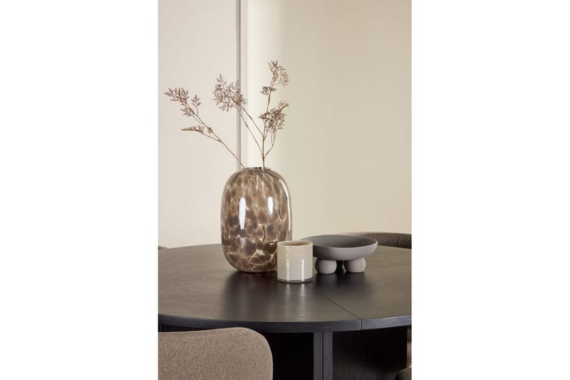 Matgrupp Strada Runt 120/170 cm Svart med Edina Stolar 4 st, Svart / Brun - 4 st, Svart / Brun - Möbler - Bord & matgrupper - Matgrupper