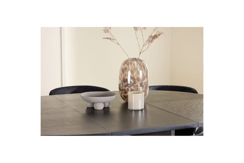 Matgrupp Strada Runt 120/170 cm Svart med Edina Stolar 6 st, Svart - 6 st, Svart - Möbler - Bord & matgrupper - Matgrupper