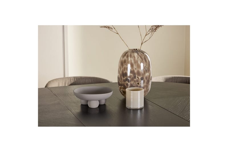 Matgrupp Strada Runt 120/170 cm Svart med Edina Stolar 6 st, Svart / Brun - 6 st, Svart / Brun - Möbler - Bord & matgrupper - Matgrupper