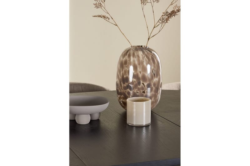 Matgrupp Strada Runt 120/170 cm Svart med Edina Stolar 6 st, Svart / Brun - 6 st, Svart / Brun - Möbler - Bord & matgrupper - Matgrupper