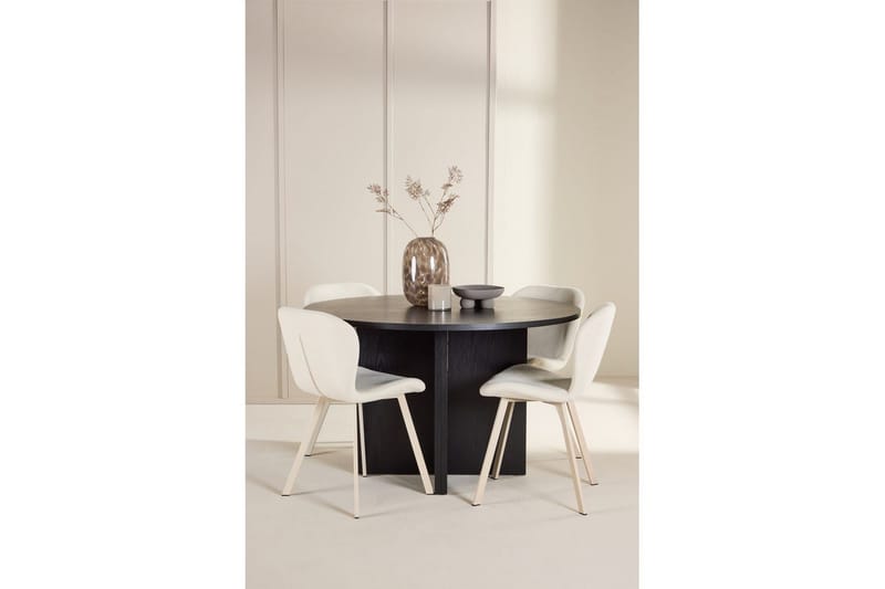 Matgrupp Strada Runt 120/170 cm Svart med Lilja Stolar 4 st - 4 st - Möbler - Bord & matgrupper - Matgrupper
