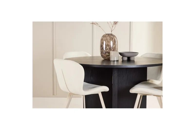 Matgrupp Strada Runt 120/170 cm Svart med Lilja Stolar 4 st - 4 st - Möbler - Bord & matgrupper - Matgrupper