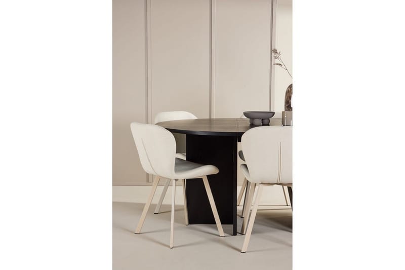 Matgrupp Strada Runt 120/170 cm Svart med Lilja Stolar 6 st - 6 st - Möbler - Bord & matgrupper - Matgrupper