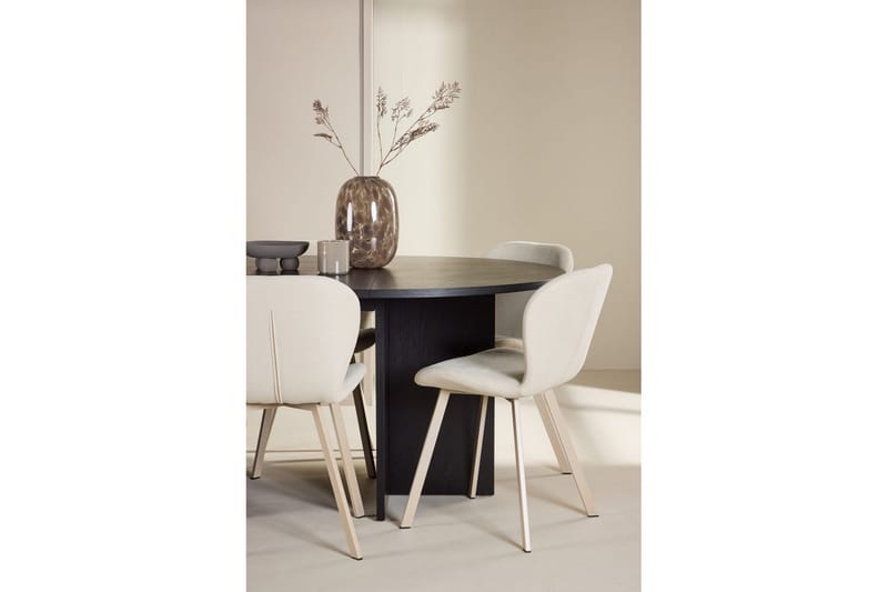 Matgrupp Strada Runt 120/170 cm Svart med Lilja Stolar 6 st - 6 st - Möbler - Bord & matgrupper - Matgrupper
