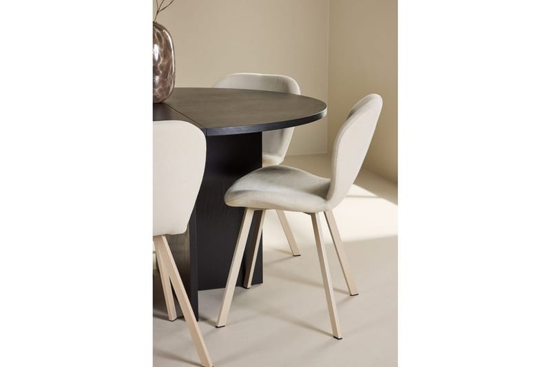 Matgrupp Strada Runt 120/170 cm Svart med Lilja Stolar 6 st - 6 st - Möbler - Bord & matgrupper - Matgrupper