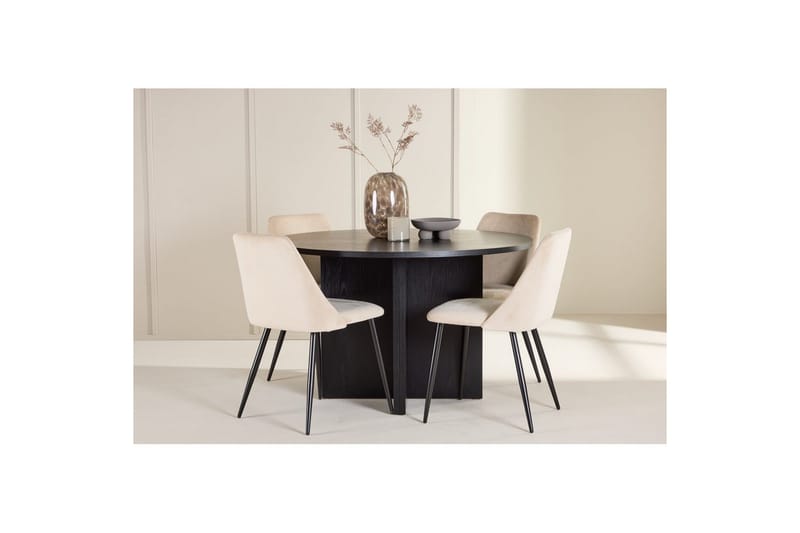 Matgrupp Strada Runt 120/170 cm Svart med Night Stolar 4 st - 4 st - Möbler - Bord & matgrupper - Matgrupper