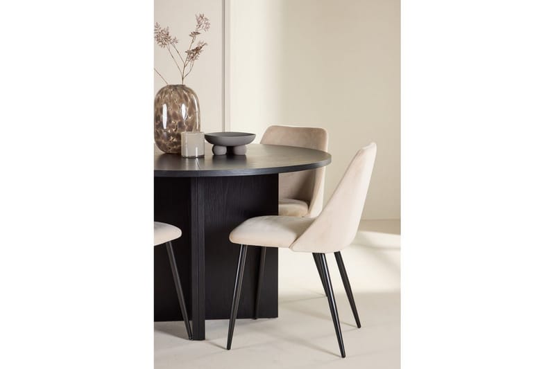 Matgrupp Strada Runt 120/170 cm Svart med Night Stolar 4 st - 4 st - Möbler - Bord & matgrupper - Matgrupper