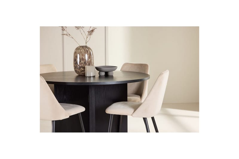 Matgrupp Strada Runt 120/170 cm Svart med Night Stolar 4 st - 4 st - Möbler - Bord & matgrupper - Matgrupper