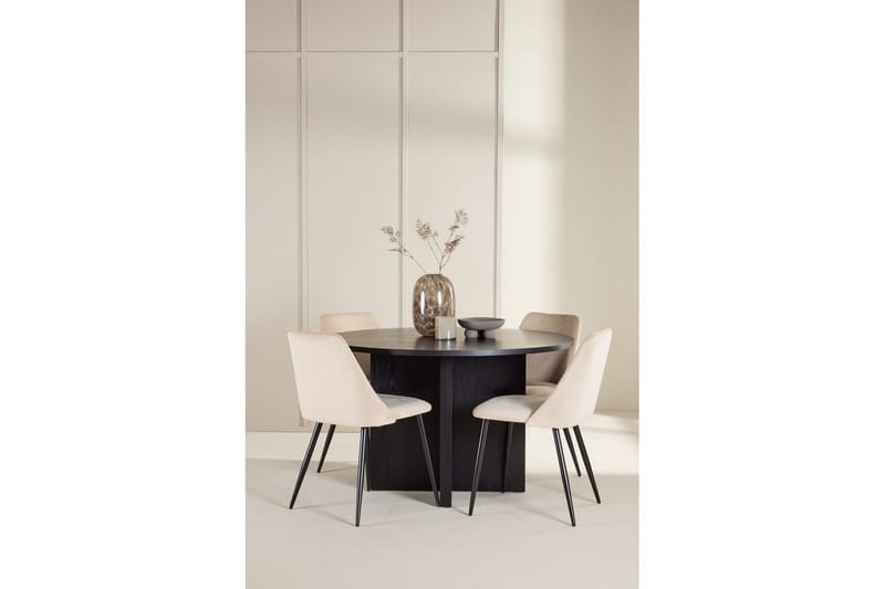 Matgrupp Strada Runt 120/170 cm Svart med Night Stolar 4 st - 4 st - Möbler - Bord & matgrupper - Matgrupper