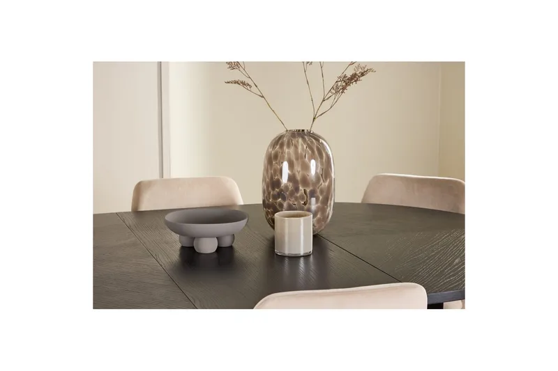 Matgrupp Strada Runt 120/170 cm Svart med Night Stolar 6 st - 6 st - Möbler - Bord & matgrupper - Matgrupper