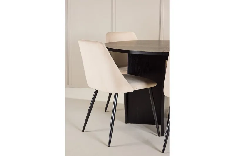 Matgrupp Strada Runt 120/170 cm Svart med Night Stolar 6 st - 6 st - Möbler - Bord & matgrupper - Matgrupper