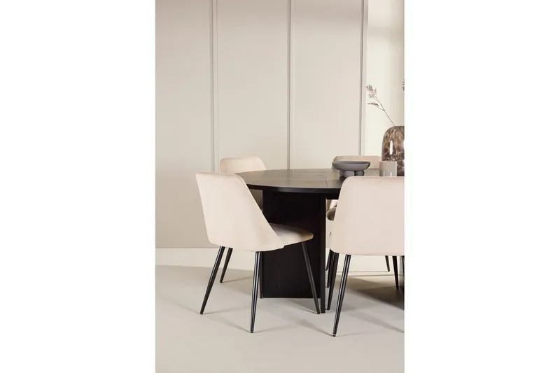 Matgrupp Strada Runt 120/170 cm Svart med Night Stolar 6 st - 6 st - Möbler - Bord & matgrupper - Matgrupper