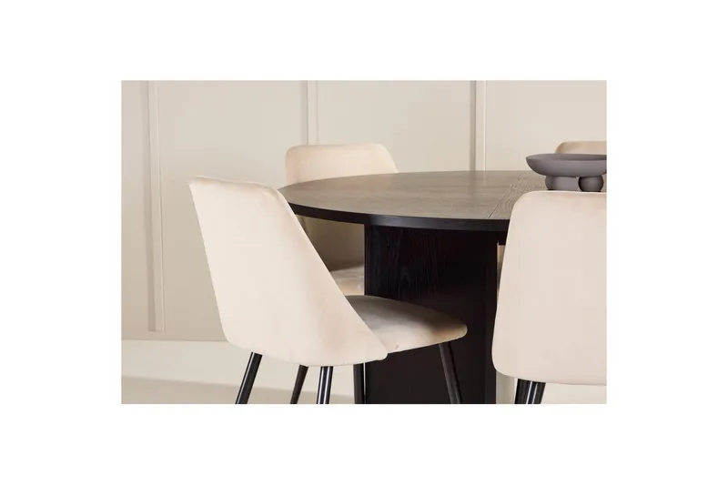 Matgrupp Strada Runt 120/170 cm Svart med Night Stolar 6 st - 6 st - Möbler - Bord & matgrupper - Matgrupper