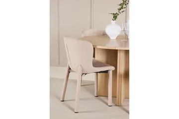 Matgrupp Strada Runt 120/170 cm Vit med Astoria Stolar 4 st, Beige - 4 st, Beige - Möbler - Bord & matgrupper - Matgrupper