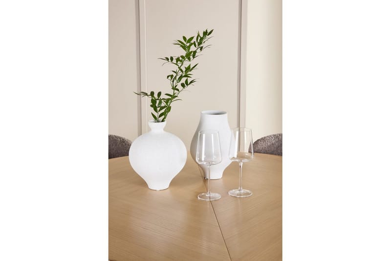 Matgrupp Strada Runt 120/170 cm Vit med Astoria Stolar 4 st, Brun - 4 st, Brun - Möbler - Bord & matgrupper - Matgrupper