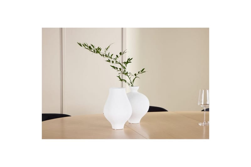 Matgrupp Strada Runt 120/170 cm Vit med Edina Stolar 6 st, Svart - 6 st, Svart - Möbler - Bord & matgrupper - Matgrupper