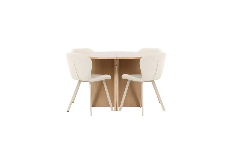 Matgrupp Strada Runt 120/170 cm Vit med Lilja Stolar 4 st, 4 st