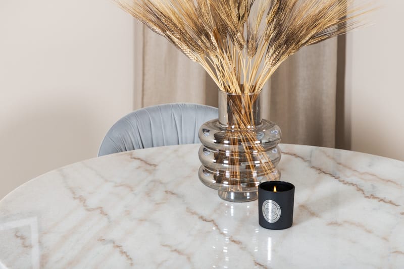 Admira Matgrupp 106 cm Runt Marmor inkl 4 Foyos Stolar - Vit/Svart/Grå - Möbler - Bord & matgrupper - Matgrupper