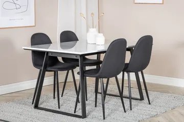 Admira Matgrupp 140 cm inkl 4 Ypas Stolar - Marmor/Vit/Svart - Möbler - Bord & matgrupper - Matgrupper