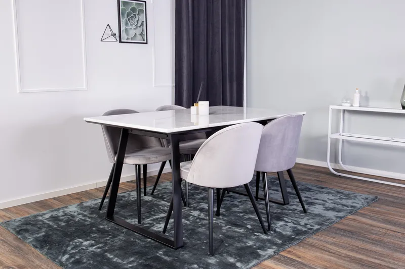 Admira Matgrupp med 4 Valerie Köksstol Sammet - Möbler - Bord & matgrupper - Matgrupper