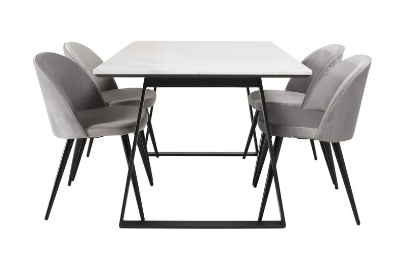 Admira Matgrupp med 4 Valerie Köksstol Sammet - Möbler - Bord & matgrupper - Matgrupper