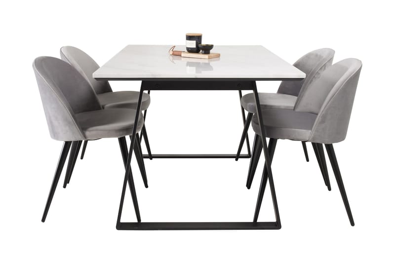 Admira Matgrupp med 4 Valerie Köksstol Sammet - Möbler - Bord & matgrupper - Matgrupper